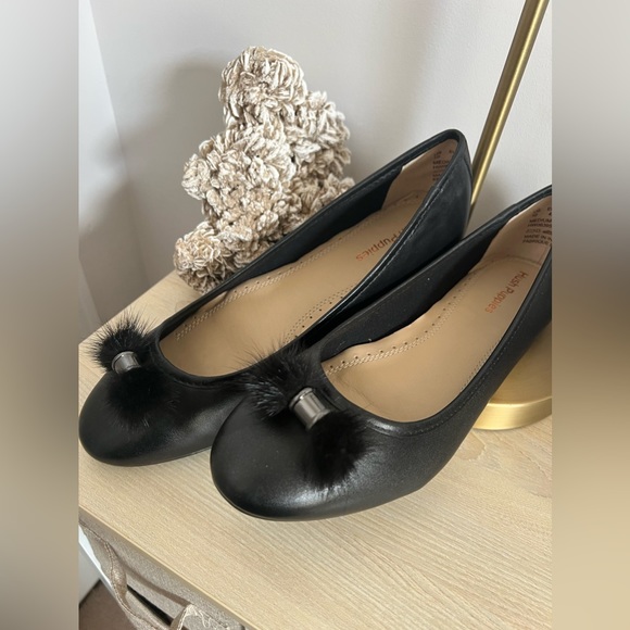 156. NWOT Hush Puppies Black Heather Puff Ballet Shoes SZ 42 US 10 - 10.5 - Picture 5 of 7